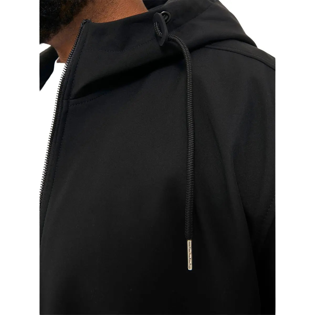 Velká pánská softshellová bunda Jack &amp; Jones s kapucí 12236331 černá