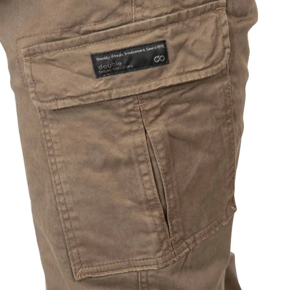 Duże męskie spodnie bojówki ze ściągaczem Double Urban Outfitters CCP-4066 brązowe