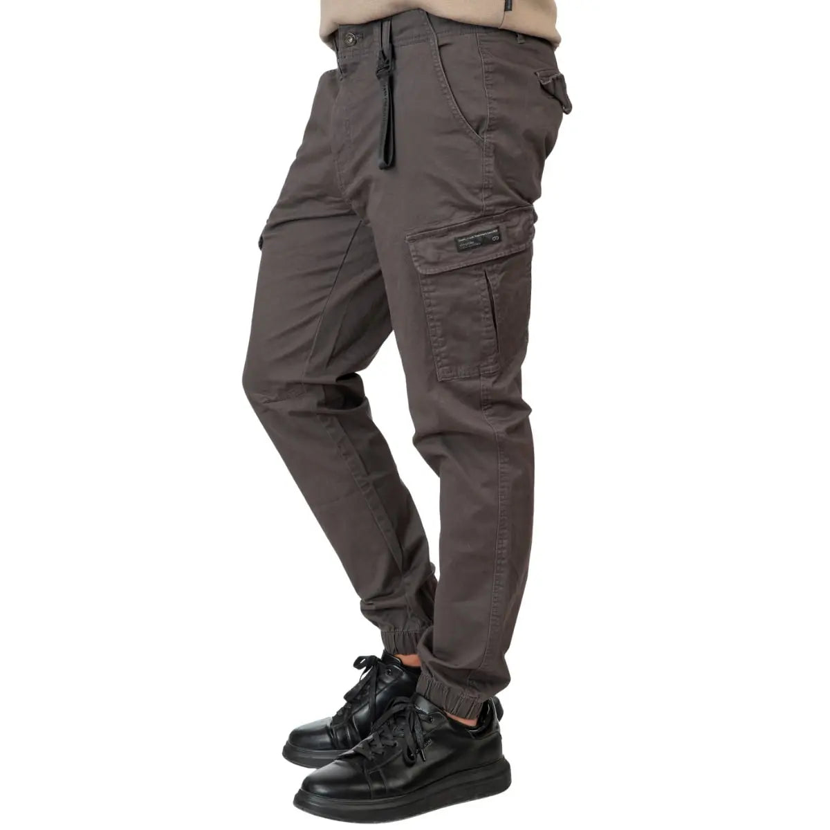 Velké pánské cargo kalhoty se stahovacím lemem Double Urban Outfitters CCP-4066 tmavě šedé
