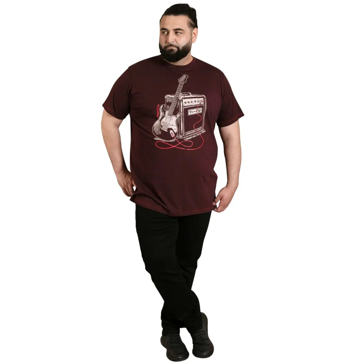 Duża męska koszulka t-shirt z nadrukiem Duke D555 Barnsley bordowy
