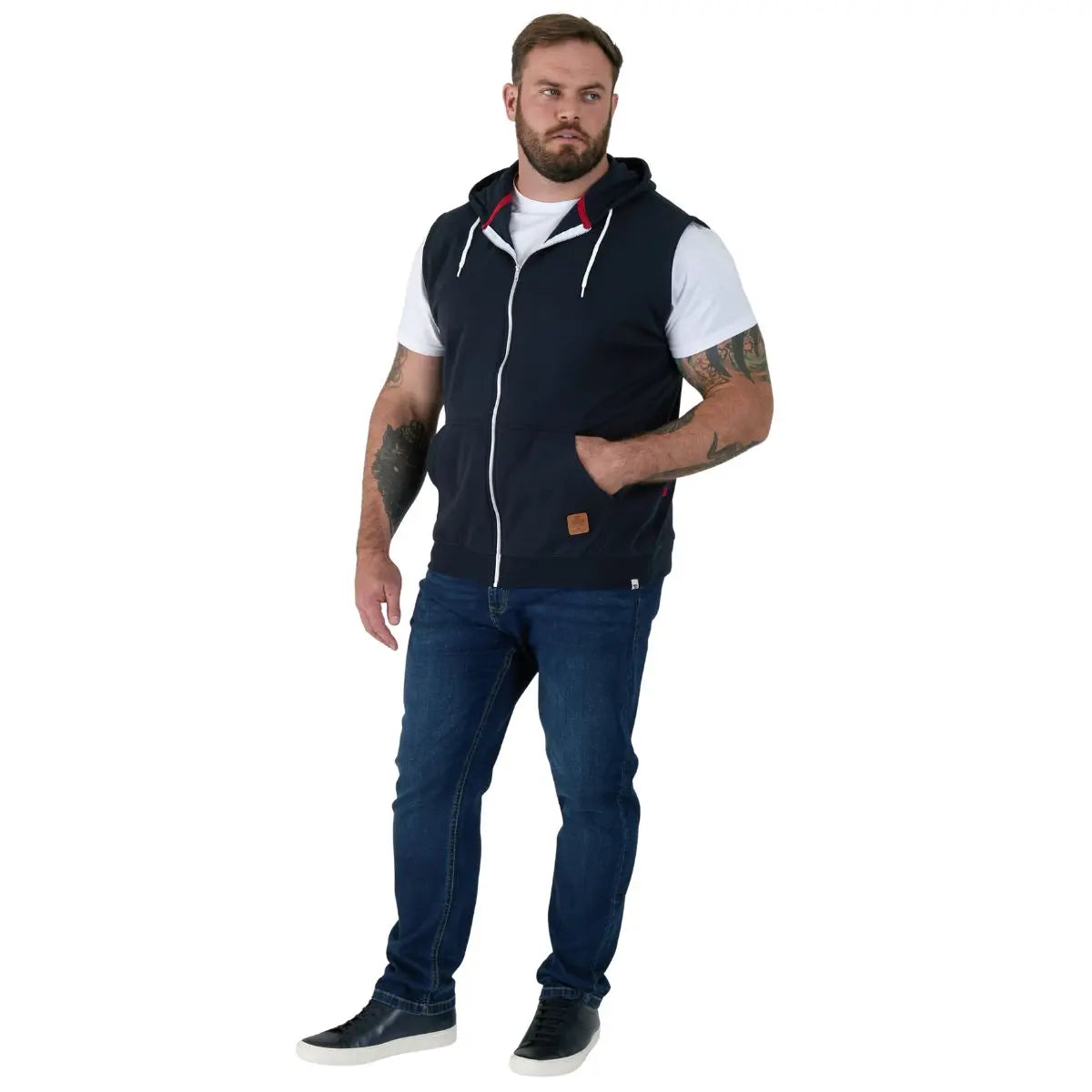 Duża męska bluza bezrękawnik Duke D555 Blake granatowy