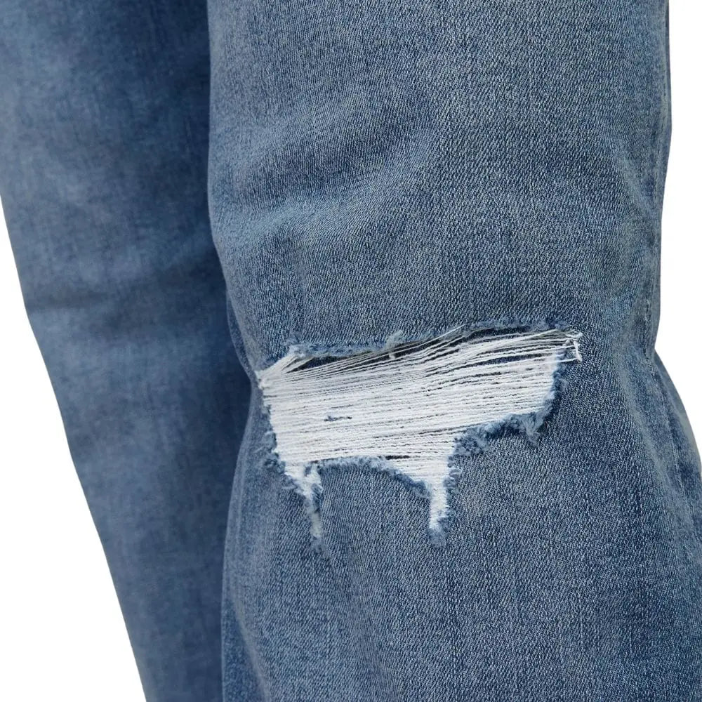 Duże męskie spodnie jeansowe z przetarciami Jack &amp; Jones 12265142 niebieskie