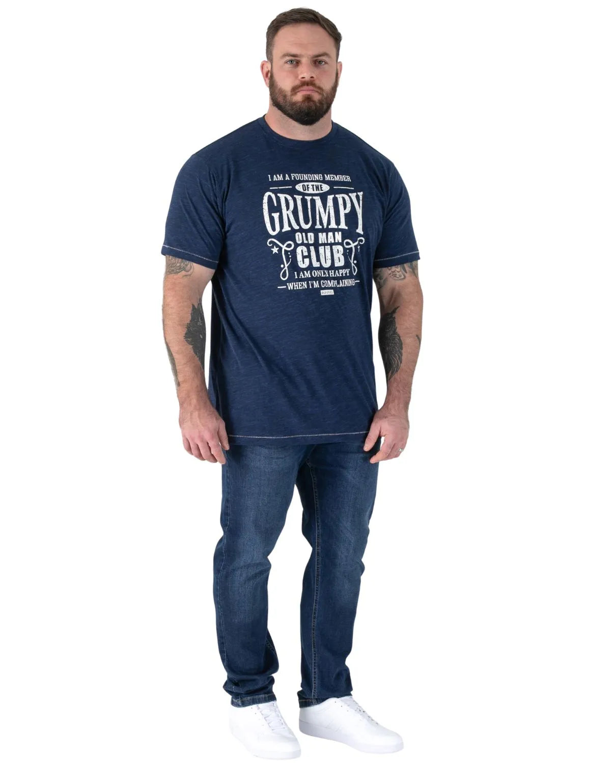 Duży męski t-shirt z nadrukiem Cooper Duke D555 granatowy
