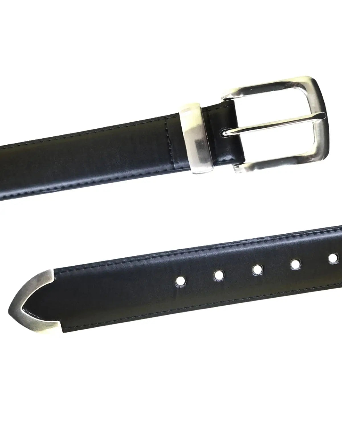 Pánský široký pásek se stříbrnou přezkou 3,5 cm Duke D555  Joeseph černý