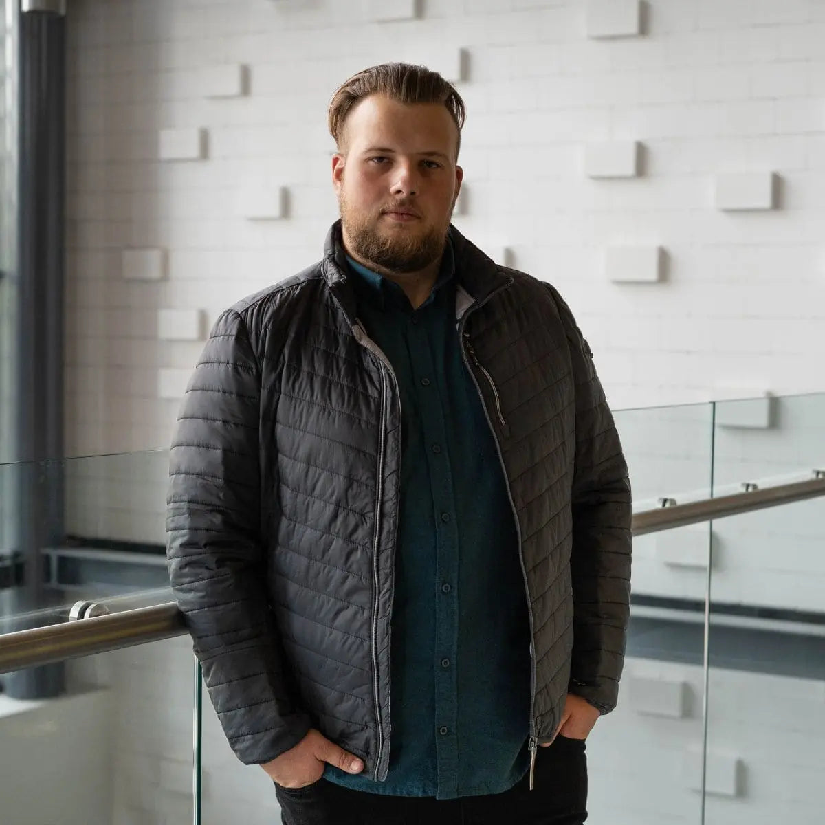 Pánská velká lehká celoroční bunda Redpoint Walker tmavě šedá