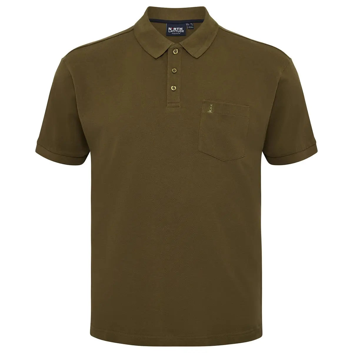 Pánská jednobarevná polokošile s kapsičkou North Latitude 51116-0670 khaki