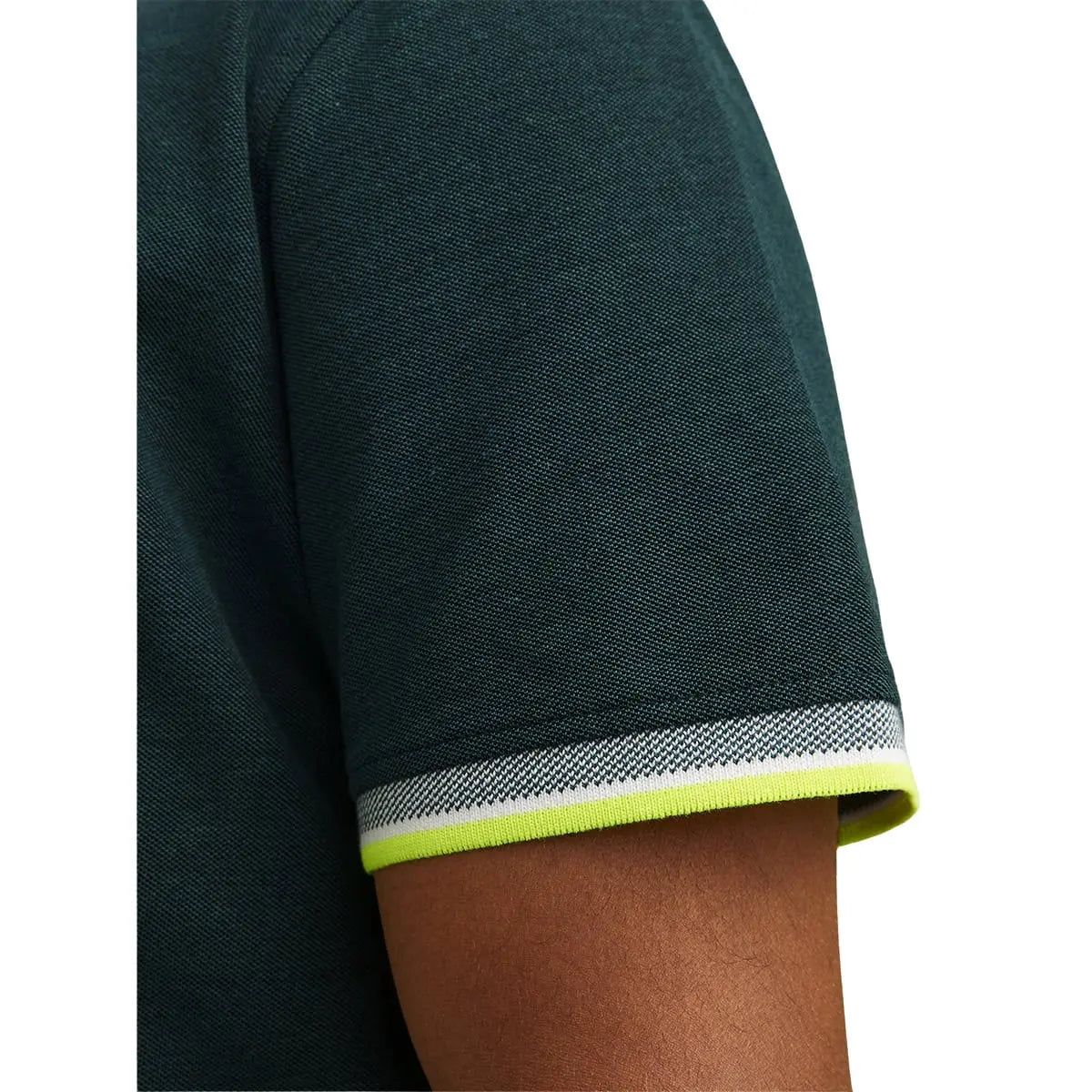 Duża męska polówka koszulka z kołnierzykiem Jack &amp; Jones 12143859 morska z neonowymi wstawkami