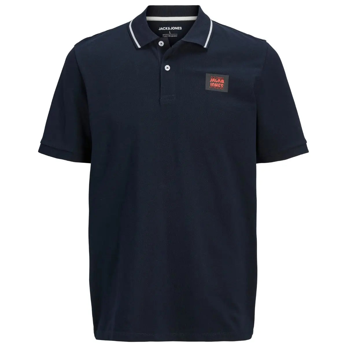 Duża męska polówka koszulka z kołnierzykiem gładka Jack &amp; Jones 12275744  granatowa