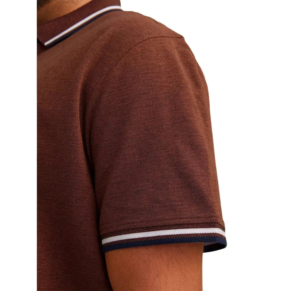 Duża męska polówka koszulka z kołnierzykiem Jack &amp; Jones 12143859 brązowa