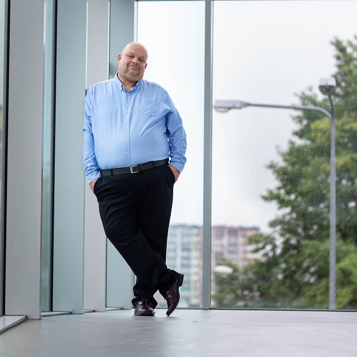 Pánská hladká košile s dlouhým rukávem Duke D555 Richard modrá
