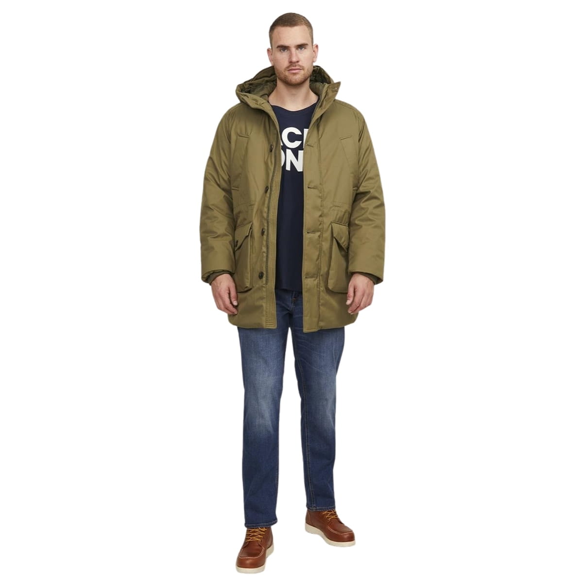 Duże męskie spodnie jeansowe Jack &amp; Jones 12153646 ciemnoniebieskie