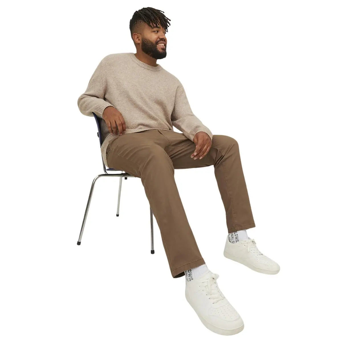 Velké pánské chino kalhoty Jack &amp; Jones 12243603 světle hnědé