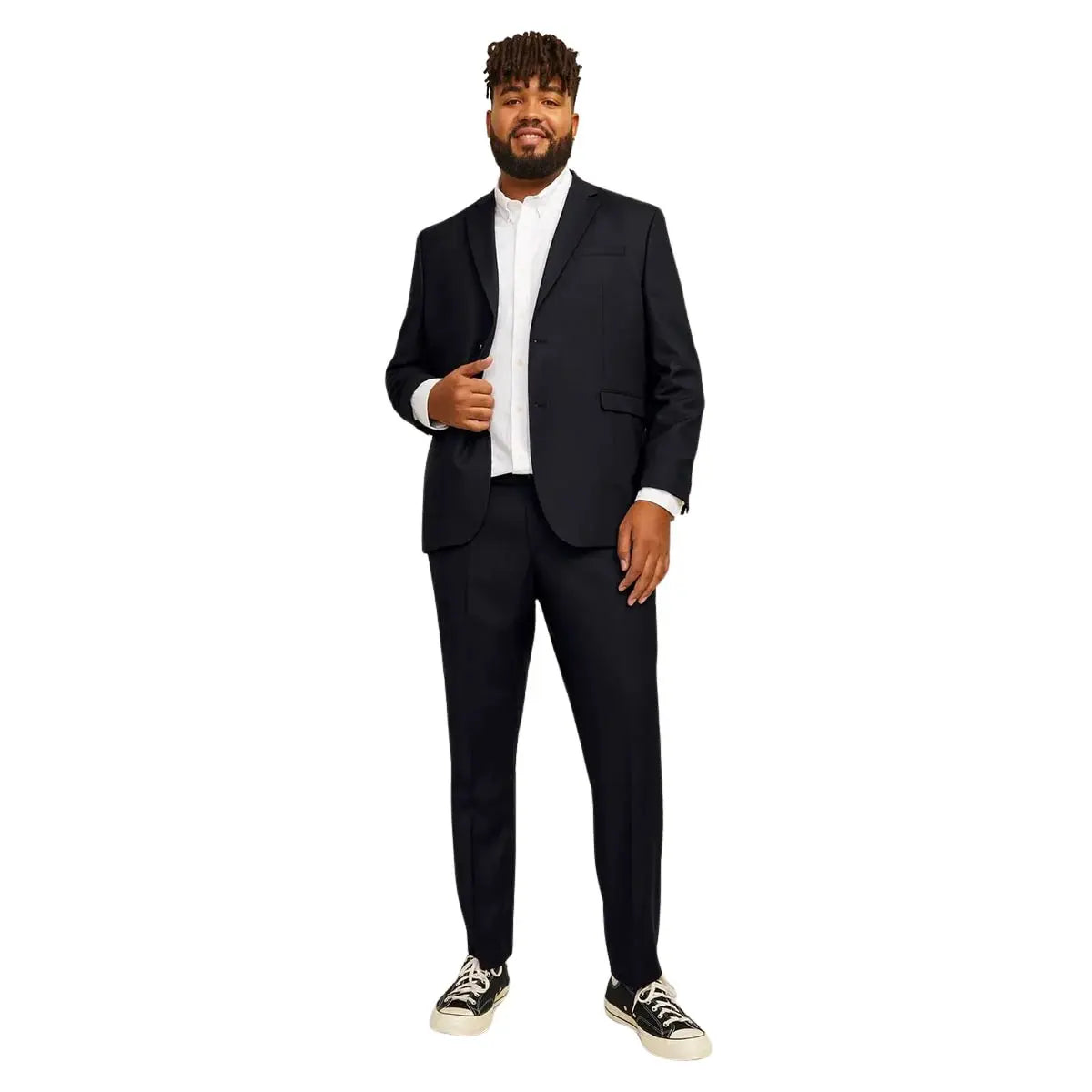 Velké pánské elegantní kalhoty Jack &amp; Jones 12263989 černé