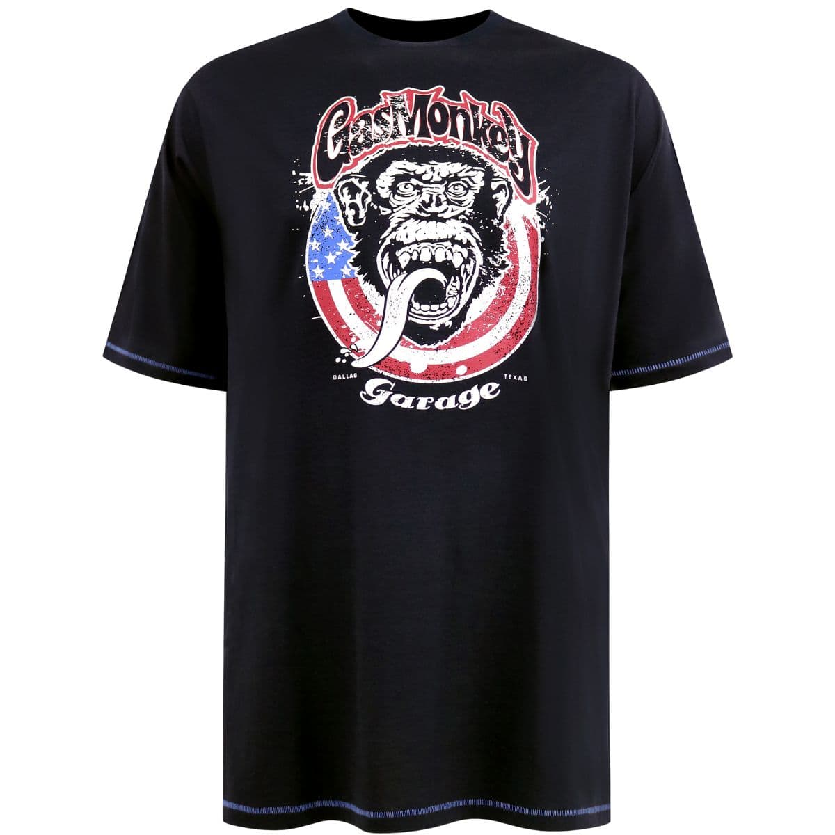 Duża koszulka t-shirt męski z krótkim rękawem duży nadruk Duke Birkenhead granatowa