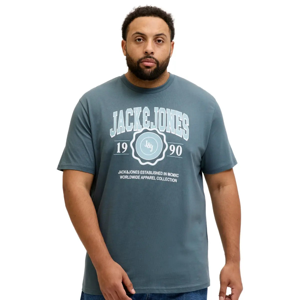 Duża męska koszulka z nadrukiem t-shirt 2 sztuki Jack &amp; Jones 12288466 multi