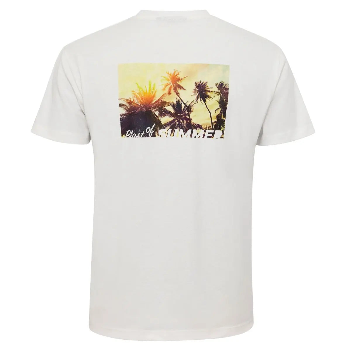 Duży męski T-shirt print na plecach koszulka z krótkim rękawem North Latitude 51320-0000 biała