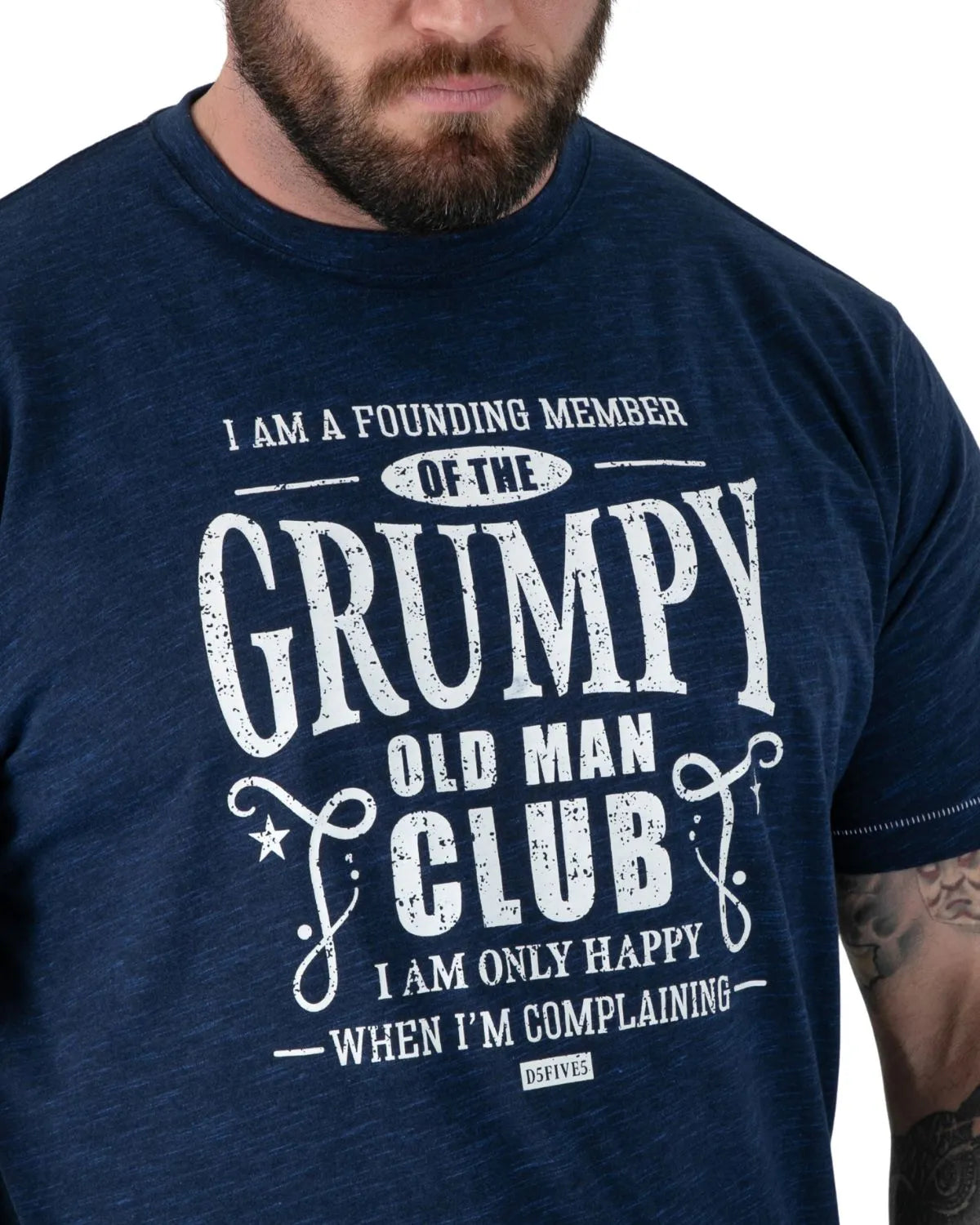 Duży męski t-shirt z nadrukiem Cooper Duke D555 granatowy