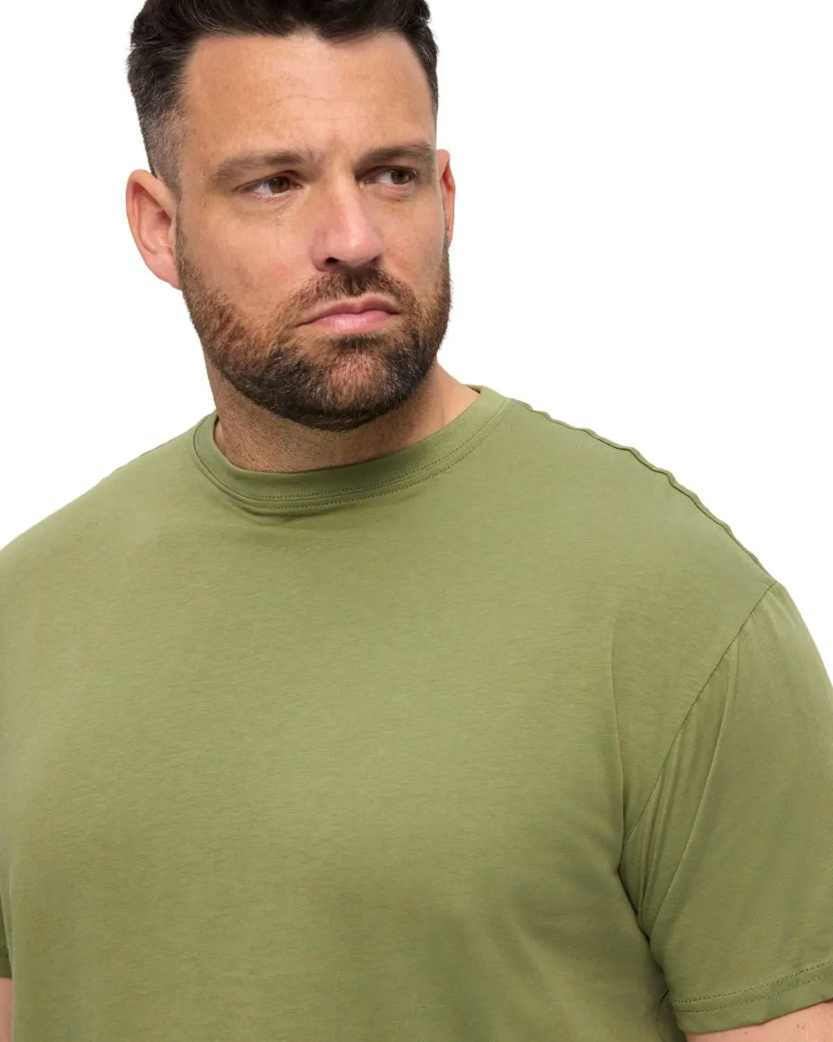 Duży męski gładki t-shirt North 56°4 99010-0660 khaki