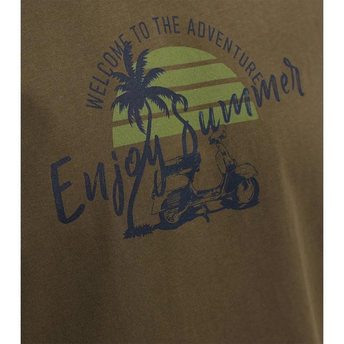 Duża męska koszulka t-shirt z nadrukiem Redmond 241930650-60 khaki