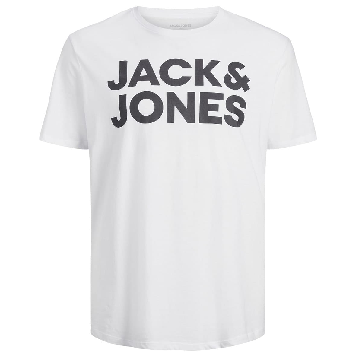 Duża męska koszulka z nadrukiem t-shirt z napisami Jack &amp; Jones 12158505 biały