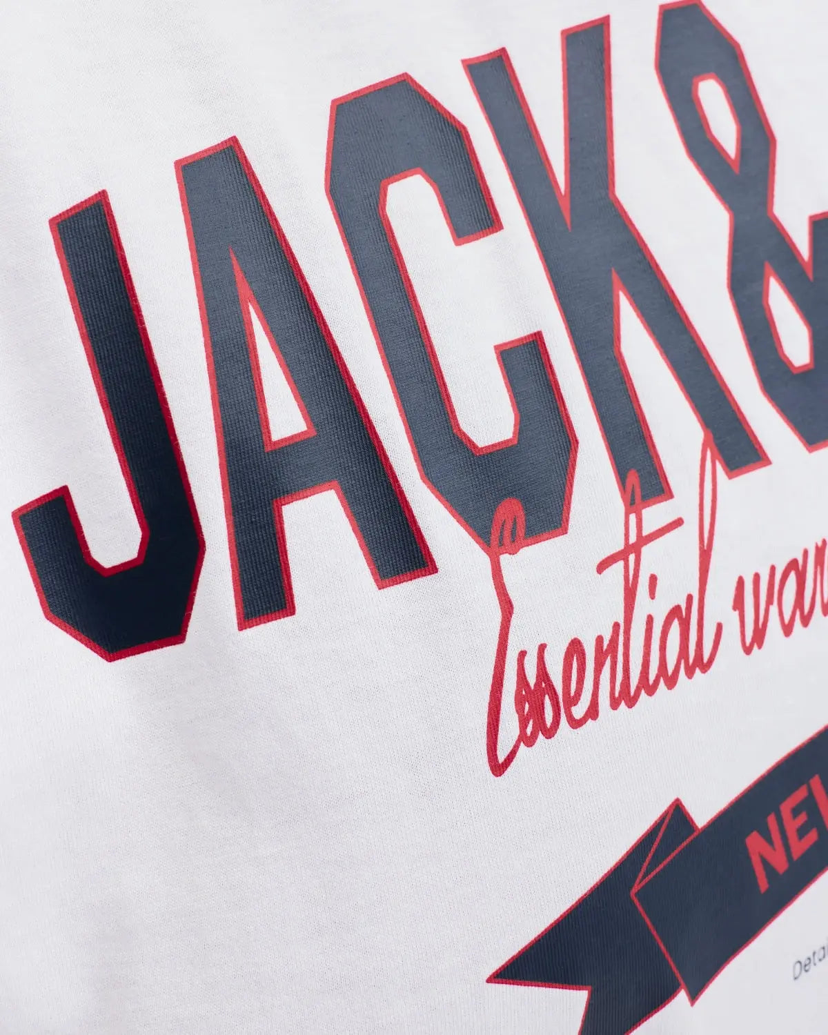 Duża męska koszulka z krótkim rękawem t-shirt z efektownym nadrukiem Jack &amp; Jones 12289691 biały