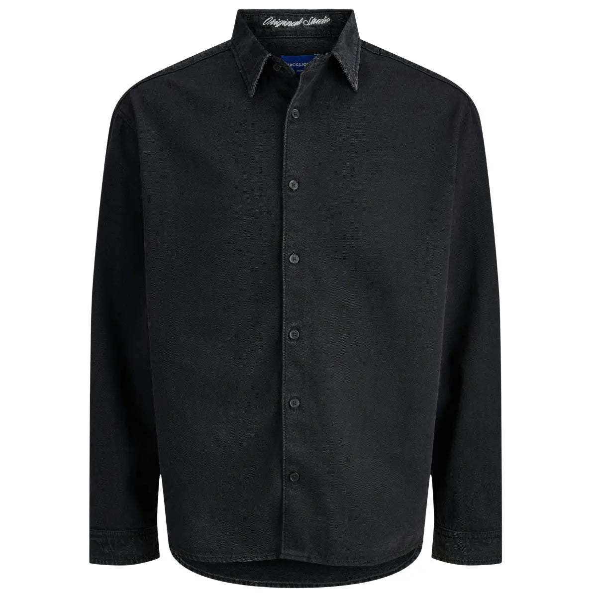 Velká pánská košile s dlouhým rukávem džínová Jack &amp; Jones 12283674 černá