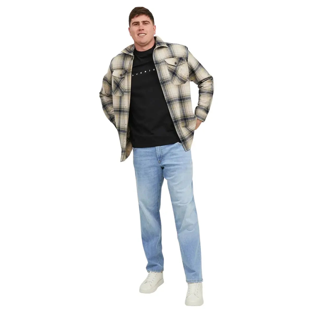 Duże męskie spodnie jeansowe Jack &amp; Jones Mike 12245647 jasnoniebieskie