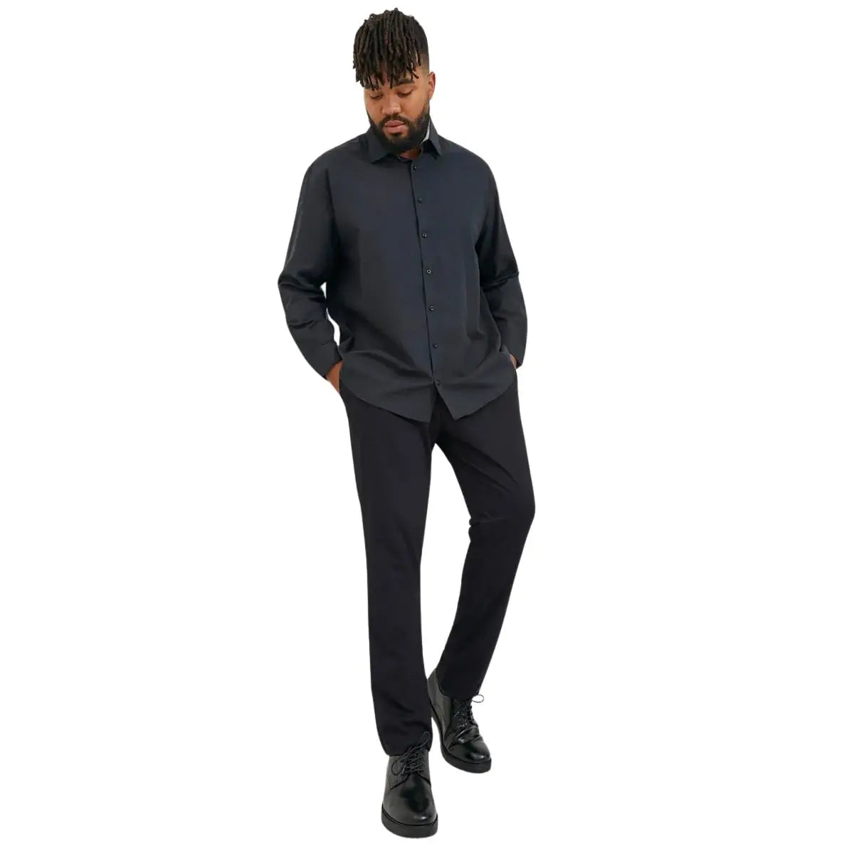 Duże męskie spodnie chinosy Jack &amp; Jones 12250503 czarne