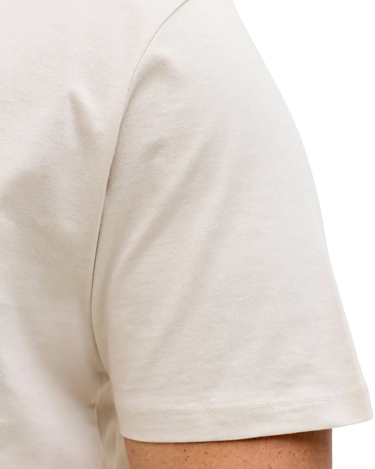 Duża męska koszulka z krótkim rękawem t-shirt z subtelnym napisem Jack &amp; Jones 12289683 beżowy