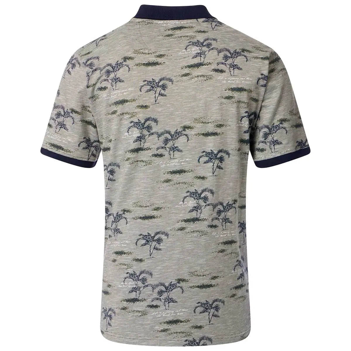 Duża męska koszulka z kołnierzykiem polówka wzorzysta Casa Moda 954385500-301 khaki