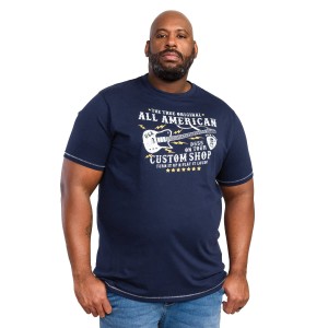 Pánské velké tričko s potiskem kytary Duke D555 Bronte navy blue