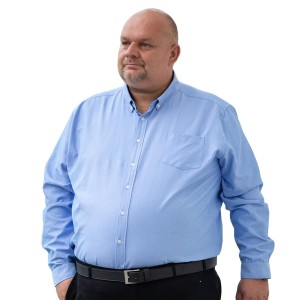 Pánská hladká košile s dlouhým rukávem Duke D555 Richard modrá