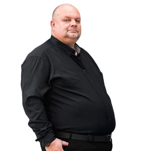 Pánská velká hladká košile s dlouhým rukávem Duke D555 Richard černá