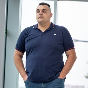 Velká pánská polokošile se třemi knoflíky Duke D555 Sloane tmavě modrá