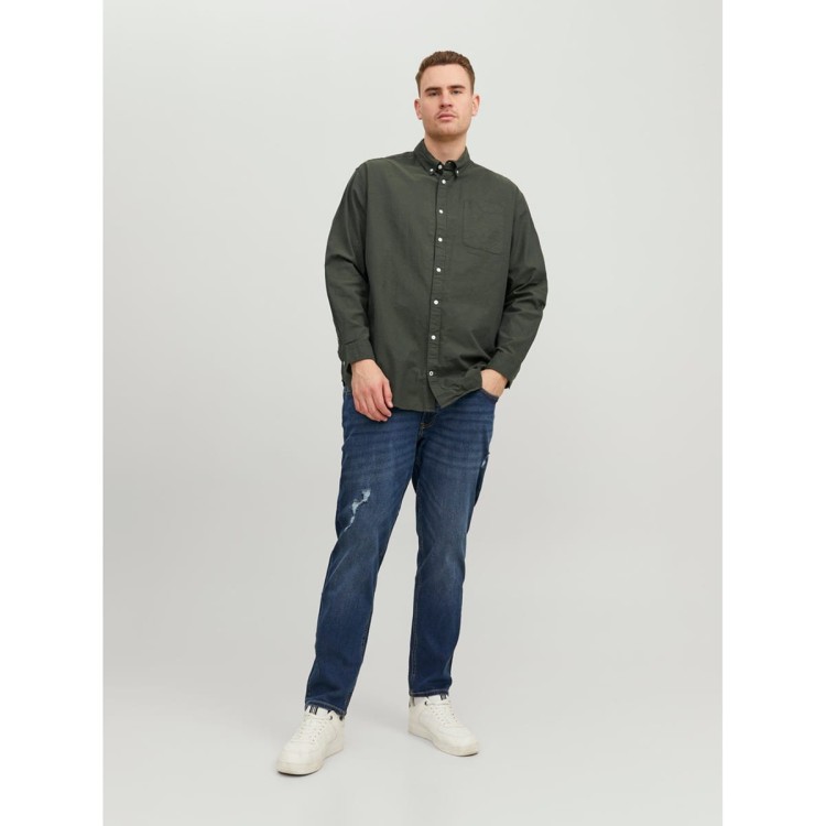 koszula dla panow plus size Jack khaki dlugi rekaw