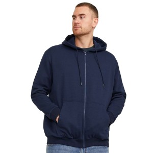 Pánská velká mikina na zip Jack & Jones 12250596 tmavě modrá