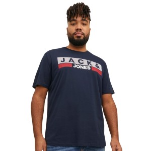 Velké pánské tričko s potiskem a nápisem Jack & Jones 12158505 Play 4 tmavě modrá