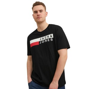 Velké pánské tričko s potiskem a nápisem Jack & Jones 12158505 Play 4 černé