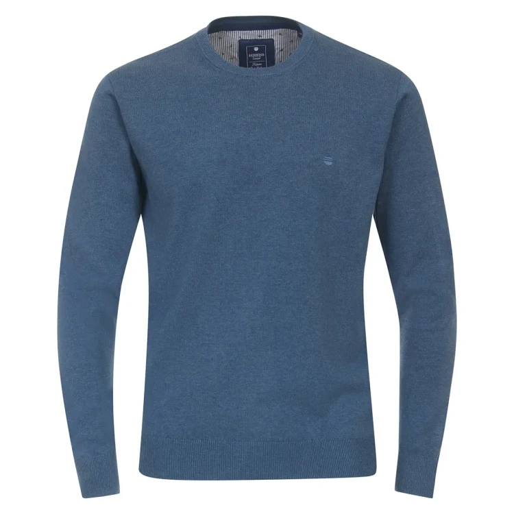 duzy gladki sweter redmond 4xl niebieski