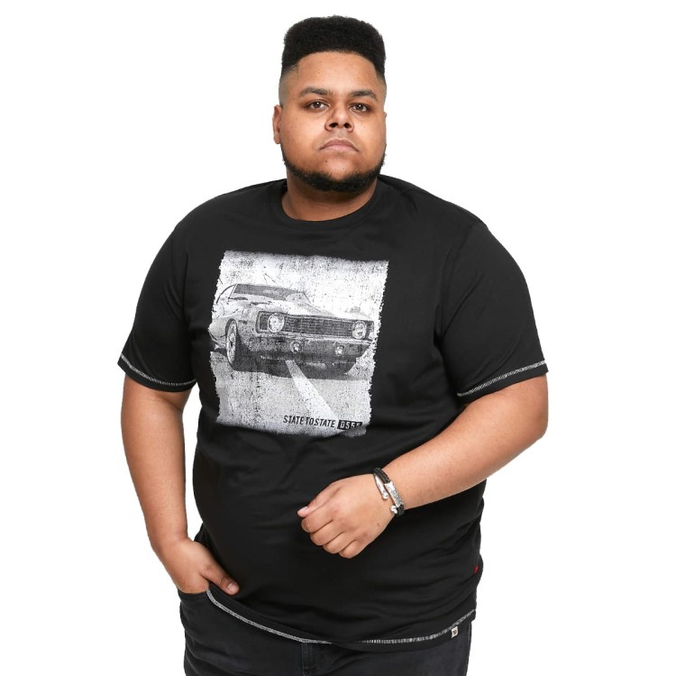 duza meska koszulka t-shirt z nadrukiem czarna 8xl