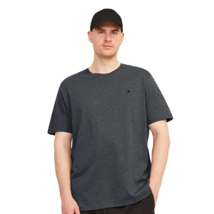 Pánské velké jednobarevné tričko Jack & Jones s krátkým rukávem 12253778 tmavě šedé