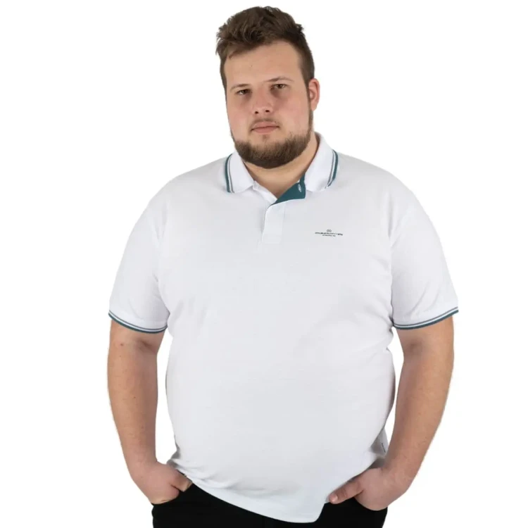 Velká bílá trička s límečkem velikost 6XL