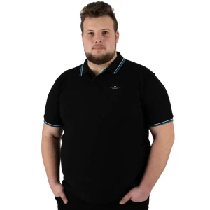 Pánská velká hladká polokošile Double PS-3035 černá