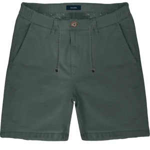 Velké pánské krátké chinosové kalhoty z lnu Double Urban Outfitters MSHO-7022 tmavě zelený