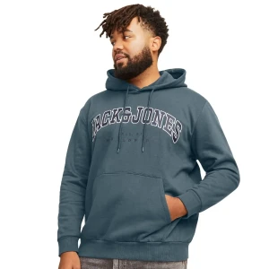 Velká pánská mikina s kapucí přes hlavu od značky Jack & Jones 12258867 šedo-modrá