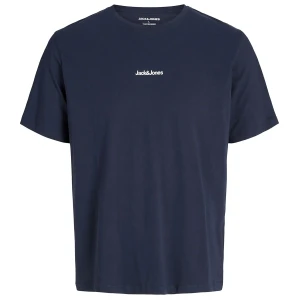 Velké pánské tričko s potiskem na zádech tričko s krátkým rukávem Jack & Jones 12285533 tmavě modré