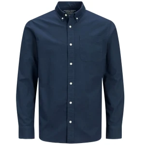 Velká pánská košile s dlouhým rukávem hladká Jack & Jones 12267979 tmavě modrá