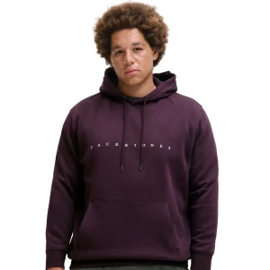 Velká pánská mikina přes hlavu s kapucí s nápisem Jack & Jones 12243527 švestková