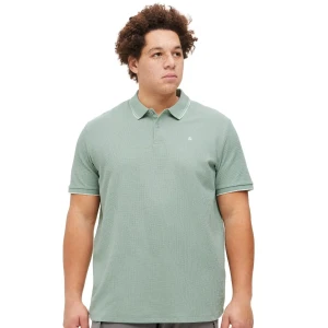 Velká pánská polokošile s límcem Jack & Jones 12274980 světle zelená s bílými vložkami na límci