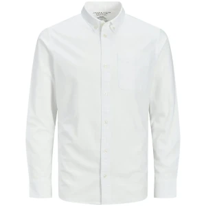 Velká pánská košile s dlouhým rukávem hladká Jack & Jones 12267979 bílá